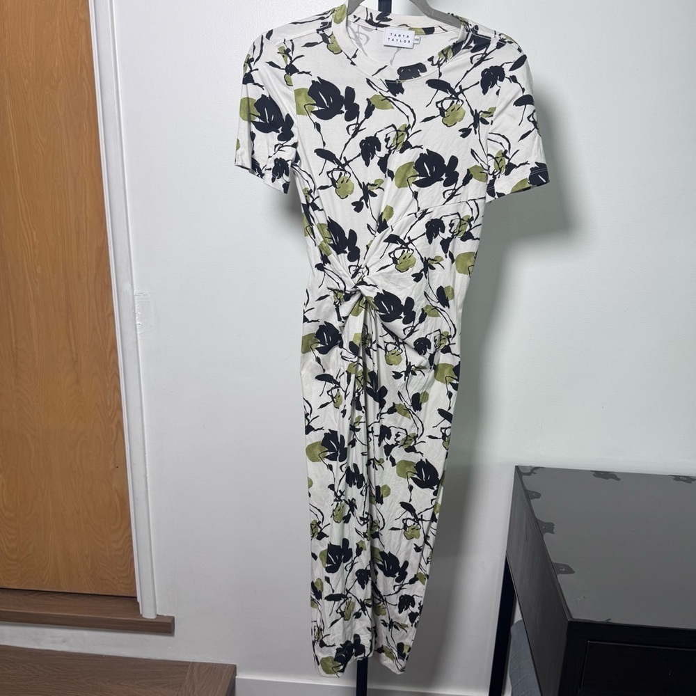 Tanya Taylor Organic cotton Floral scrunched dress women size XXS